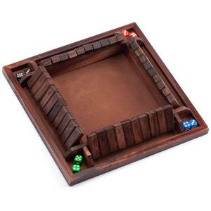 Juego de Mesa de Dados GSE Wooden Shut The Box para 4 Jugadores, 12 Números, Estrategia Clásica, Diversión Familiar, Juego de Habilidad y Entretenimiento - Product Image 4
