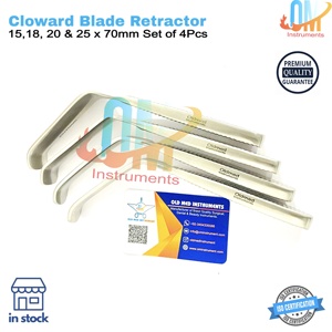 ชุดเครื่องมือผ่าตัดกระดูกและข้อ OldMed Cloward Blade Retractor 4 ชิ้น ผลิตจากเหล็กกล้าไร้สนิมเยอรมัน แข็งแรง ทนทาน ได้รับการรับรองมาตรฐาน ISO ใช้ซ้ำได้ - Product Image 1