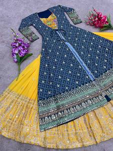 Launch – robe de soirée et veste de travail, tenue traditionnelle Lehenga, Look broderie lourde - Product Image 6