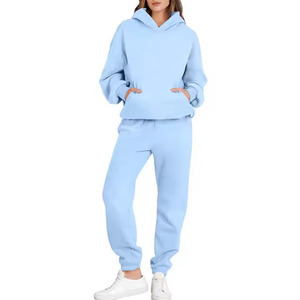Ensemble 2 pièces pour femmes Ensemble de pulls à capuche Nouveau survêtement de sport à manches longues avec pantalon à capuche imprimé pour femmes de grande taille - Product Image 1