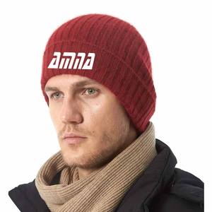 100% <b>Wool</b> <b>Beanie</b> Winter <b>Hats</b> and Caps Red Color Sustainable / Windbreaker <b>Beanies</b> - Product Image 1
