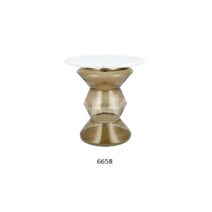 Mobilier décoratif de luxe pour salon, aspect moderne, base en verre avec dessus en marbre, pour table d'appoint de luxe à l'aspect moderne - Product Image 1