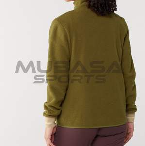 Custom Logo Pullover Zip Hoodie for Women 350 GSM Thick Fleece Jacket with Loose Fit & Letter Print Rothe Fleece Jacket - Product Image 5