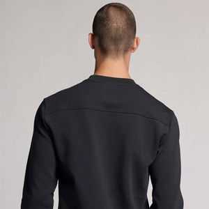 Cotton Blended Mens Black Crewneck <b>Sweatshirt</b> Long Sleeve Pullover Solid Color Plain Fleece Top Casual Winter Streetwear - Product Image 4