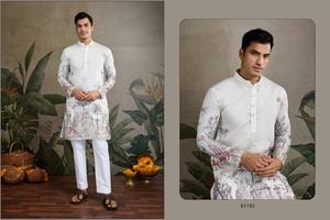 Nouvelle collection exclusive de Kurta brodée de vêtements de festival pour hommes pour la saison des mariages - Product Image 4