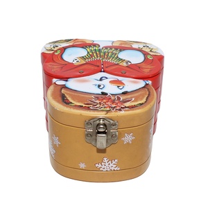 Latas Navideñas con Forma de Muñeco de Nieve, con Tapas, Aptas para Alimentos, Impresión Personalizada, Suministro ODM, Recuerdos para Fiestas de Navidad, Almacenamiento de Golosinas - Product Image 3