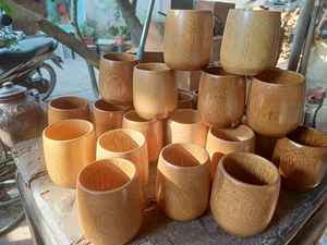 High Quality Natural and Organic Bamboo Water <b>Cup</b> With Laser Logo Made in Vietnam 100% Natural Reusable Bamboo <b>Cup</b> With <b>Straws</b> a - Product Image 2