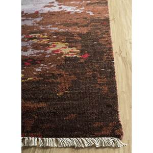 Alfombra Rectangular Grande de Lana y Viscosa Anudada a Mano, Color Rojo Anaranjado, Diseño Abstracto para Sala de Estar, Regalo para el Hogar - Skwv-12 - Product Image 4