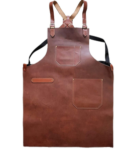 Delantal de trabajo de cuero de color sólido de alta calidad personalizado correas ajustables para todos los tamaños para uniformes de restaurante y bar - Product Image 2