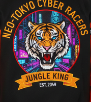 Veste de sport Neo Tokyo Cyber Racers pour homme, streetwear, col montant, orange et noir, style bomber