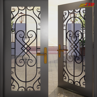 Elegantes Puertas de Entrada de Acero y Hierro TTD, Impermeables, con 3 Años de Garantía, Diseño Posmoderno para un Hogar Seguro
