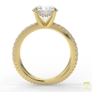 Elegante anillo de giro infinito con una brillante piedra central redonda de laboratorio brillante perfecta para compromisos - Product Image 3