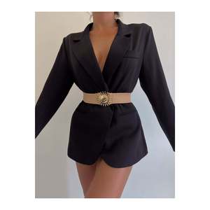 Ceinture élastique tressée pour femme Sun Buckle, ceinture pour veste, ceinture pour chemise, ceinture pour robe - Wicker - Product Image 4