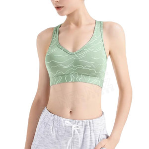 Soutien-gorge de sport pour femmes avec logo imprimé personnalisé Vêtements de fitness légers en polyester/nylon Soutien élevé Dos croisé Grande taille Athlétique - Product Image 2