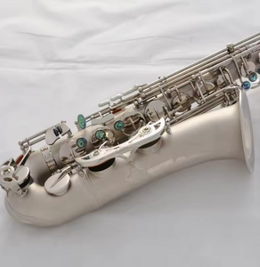 Saxophone Melody prêt à jouer, nickel satiné, Fa aigu #   Clé à deux tiges en nacre de saxophone - Product Image 2