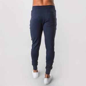 Custom <b>Men's</b> Joggers Polyester/Cotton Canvas Gym Pants Casual Streetwear Style Slim Fit Activewear Fleece <b>Trousers</b> Navy Blue - Product Image 4