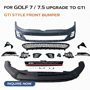 Pare-chocs avant pour VW <span class=keywords><strong>Golf</strong></span> 7 / 7.5 2013-2020 |   Pare-chocs avant de style GTI |   Kit carrosserie compatible |   Ajustement de style OEM - Product Image 1
