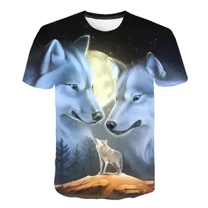 Garçons et Filles Sublimation Imprimé T-shirts Enfants Animaux Impression 3d T-shirt Pour Garçons Enfants D'été À Manches Courtes T-shirt