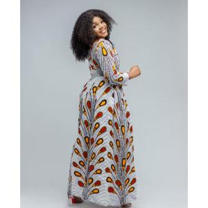 2024 africain imprimé différent cravate halte longue robe de bal Ankara longues femmes robe robes pour dames - Product Image 4