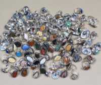 Bagues Bohèmes Mignonnes Géométriques en Laiton Plaqué Argent avec Pierres Précieuses pour Femmes – Couleurs et Tailles Assorties – Vente en Gros – Bagues de Mariage et de Fiançailles