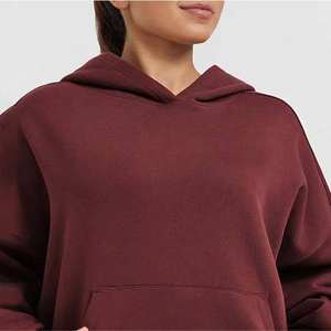 Sudaderas Casuales de Invierno para Mujer al por Mayor, Cálidas, de Manga Larga, de Algodón, Color Borgoña, Sudaderas con Capucha y Sudaderas Deportivas Extra Grandes - Product Image 3