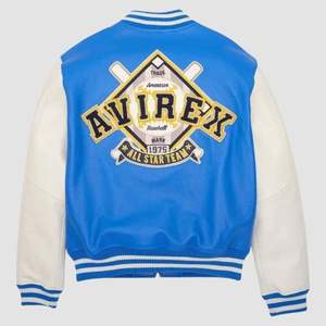 แจ็กเก็ตหนังเบสบอล Avirex สีฟ้าและสีขาวแจ็คเก็ตสหรัฐอเมริกา - Product Image 2