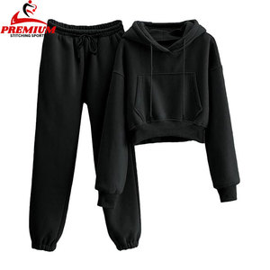 Chándal de invierno para mujer de nuevo diseño, 100% de algodón, estampado de Color sólido, conjuntos de talla grande, pantalones de chándal Unisex transpirables de secado rápido - Product Image 1