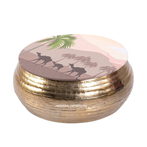 Bol à chocolat en métal doré Bol à chocolat décoratif de forme ronde Bol à chocolat de luxe pour le Moyen-Orient - Product Image 3