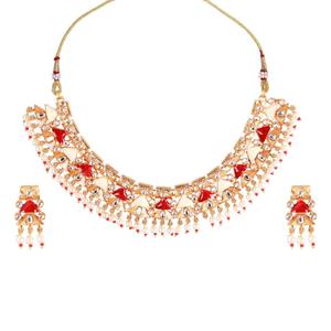 Efulgenz Indian Traditional Gold Tone Faux Pearl Kundan <b>Crystal</b> Necklace <b>Set</b> Dangle Earrings Manufacturer Jewelry for Women - Product Image 1