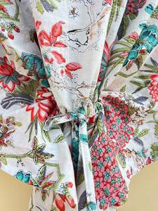 Indian Bird Printed 100% Cotton <b>Kaftan</b> Resort Wear <b>kaftan</b> Long Cotton <b>Kaftan</b> - Product Image 3