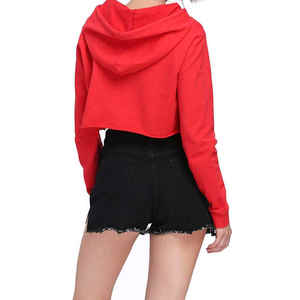 Sudadera Corta Informal de Invierno Personalizada para Mujer, Top Corto con Capucha - Product Image 5