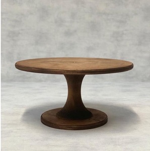 De un solo nivel de forma redonda con base Soporte de pastel de madera Aspecto simple y atractivo Precio de fábrica directo más sostenible - Product Image 2