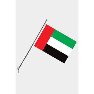 United Arab Emirates Telescopic Wall-Mounted Flagpole <b>Set</b> with Digital Printing Techniques - Product Image 1