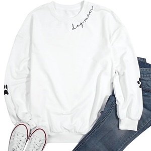 Nuevo diseño OEM servicio de manga larga cuello redondo hombro pendiente impreso cómodo casual sudadera de mujer de Bangladesh - Product Image 1