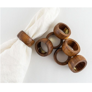 Ronds de serviette en bois carrés Anneaux de serviettes en bois de bonne qualité Anneaux de serviette en bois d'acacia naturel Maison et cuisine Prix abordable - Product Image 4