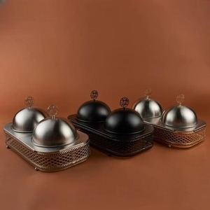 Tazón de fechas de Ramadán con recubrimiento en polvo negruzco con tapa y soporte de corte láser Recién llegado Regalos de inauguración de la casa - Product Image 3