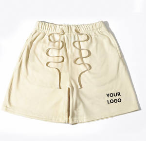 กางเกงขาสั้นเล่นกีฬาของผู้ชายแนวสตรีทแบบ2025ผ้าฟลีซทำจากผ้าฝ้ายเทอร์รี่ปักลายบาสเก็ตบอลสไตล์นักวิ่ง - Product Image 4