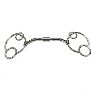 Nouveaux mors à bevel en fer doux de haute qualité 2026 pour l'équitation, avec anneaux en cuir pour écurie et embout de mors à rênes lâches - Product Image 2