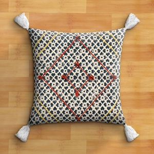 Housse de coussin instantanée taies d'oreiller brodées coussin fait à la main 100% coton housse de coussin décor à la maison motifs géométriques - Product Image 3