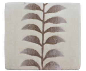 Tapis d'intérieur moderne en laine et tencel, fait main, sur mesure, couleur ivoire brun, design patchwork floral, adapté aux animaux domestiques, dos antidérapant - Product Image 1