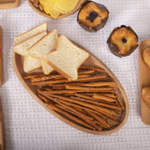 Ensemble de plateaux de service ovales en bois en gros |   Plateaux décoratifs en bois naturel, 2 pièces - Product Image 3
