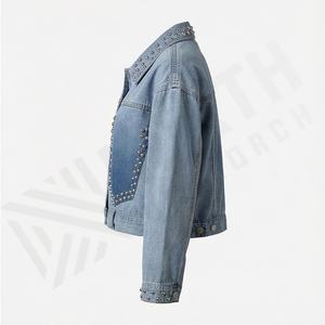 Veste en jean décontractée personnalisée pour hommes, grandes tailles, 100% coton, option logo sur le devant, respirante, veste d'hiver - Product Image 3