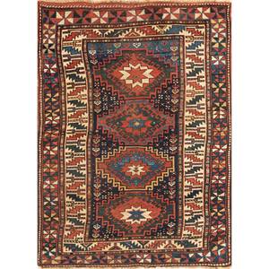 Tapis en laine noué à la main Kiaan Blue, motif géométrique, tapis rectangulaire pour couloir, décoration de salon, 9x12 pouces - Paem-1313 - Product Image 1