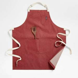 High Quality Custom Printed Linen Denim Apron Long <b>Kitchen</b> Use with Logo Waterproof Machine Washable Restaurant Bar Chef <b>Kids</b> - Product Image 2