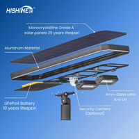 Hishine OEM/ODM 100W Lampadaire solaire IP65 Étanche Nouveau design Capteur intelligent Solution d'éclairage solaire extérieur