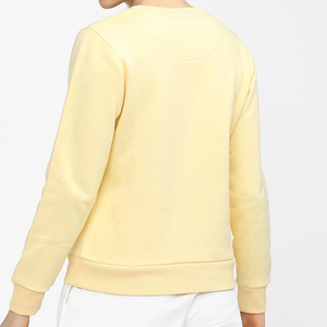 Sudadera Amarilla de Cuello Redondo para Mujer, Manga Larga, Tejida en Algodón, Informal, para Primavera - Product Image 2