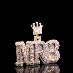 จี้เพชร CZ แบบ Iced  สไตล์แร็ปเปอร์  ทำจากสแตนเลสสั่งทำพิเศษ สำหรับทุกเพศ - Product Image 1