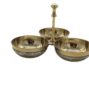 Juego de cuencos de servicio único para el hogar, cuencos de frutas y nueces para fiesta de boda, decoración, Color dorado, diseño moderno, plato de ensalada de Metal y plato - Product Image 1