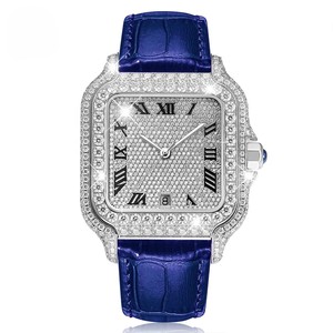 Montre Hip Hop pour Hommes la Plus Vendue, Diamant Moissanite VVS, Mouvement à Quartz 20mm, Logo Personnalisé Glacé, Bijoux de Mode Business - Product Image 4