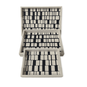 Bandejas con incrustaciones artísticas modernas en blanco y negro, multifuncionales para Navidad, temporada festiva, decorativa para aduanas extranjeras - Product Image 3